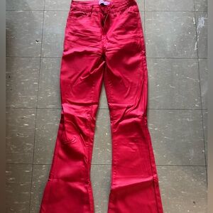 Edikted Red Leather Pants